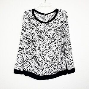 Loft | black and white polka dot top